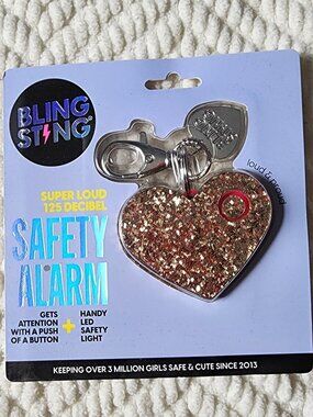 Bling Sting Heart Safety Alarm - Gold Glitter